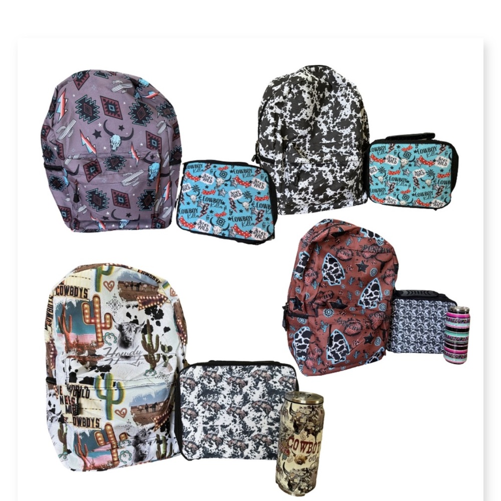 Western Insulated Lunchbags, Cowboy Bronc Cowgirl Lunch box
